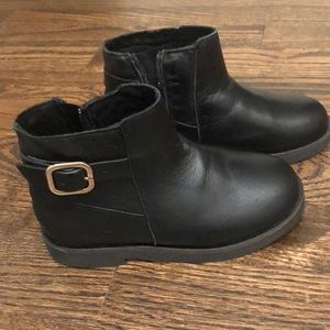 Zara Baby Girl black boots size 25 US9 toddler NWT